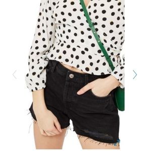 TOPSHOP black jean shorts